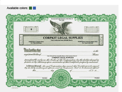 Custom Stock Certificates 2 Class Multi-Class Goes Ceritificates