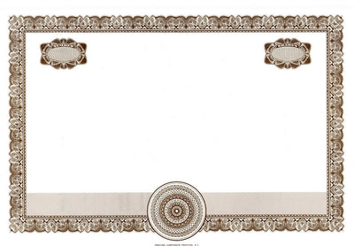 Precise Blank Stock Certificates with Wording on the back