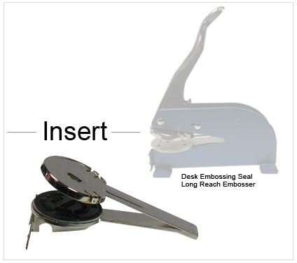 Desk Embossing corporate Seal, Long Reach 2" Embosser Insert