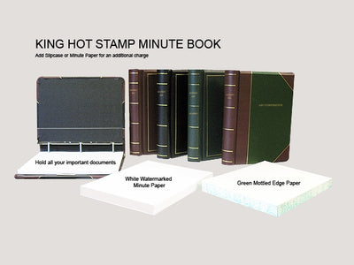 King Kit Hot Stamp Custom Minute Book Binder + Paper