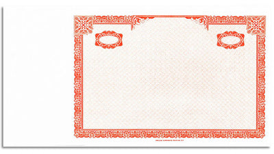Side Stub Certificates with no wording on the Front or Back SS NW1 with Shares Box