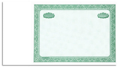 Side Stub Certificates with no wording on the Front or Back NW4 With Shares Box