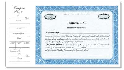 CorpKit Custom Side Stub SS4 LLC Units Certificates