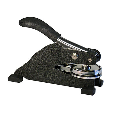 Desk Embossing Seal 1 5/8" Black & Chrome
