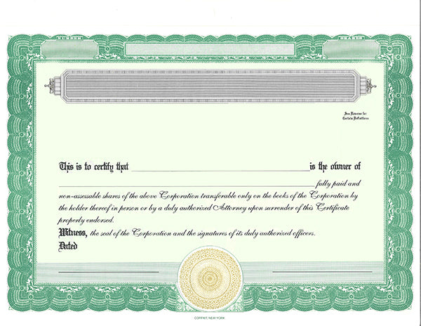 CorpKit Standard Certificates With Standard Wording