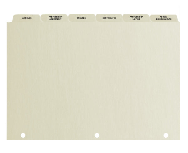 Partnership Index Tabs