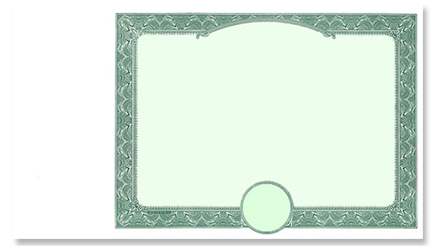 SS102 Side Stub Blank Stock Certificates without Wording on the Back