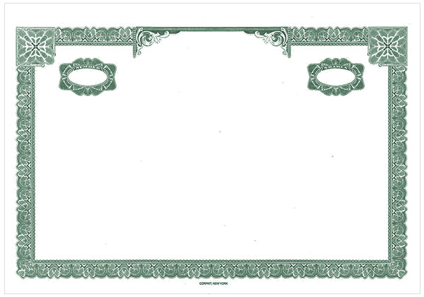 Blank Stock Certificates HT110 without Wording on the Back