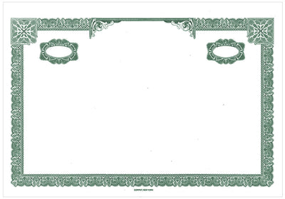 Blank Stock Certificates HT110 without Wording on the Back