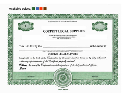Custom Stock Certificates 1 Class Multi-Class Precise Certificates