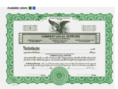 Custom Stock Certificates 3 Class Multi-Class Goes Certificates