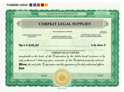 Custom Stock Certificates 3 Class Multi-Class Standard Certificates