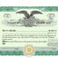 Custom Stock Certificates Single Class Corporation