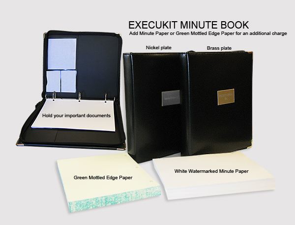 Execukit Custom Minute Book Binder + Paper