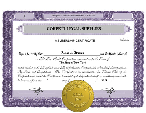 Gold Electronic Digital Not-For-Profit/Nonprofit Corporate Kit