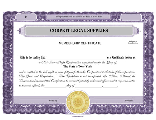Electronic Digital Not-for-Profit/Nonprofit Stock Certificates