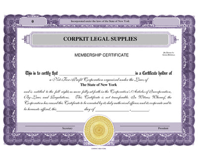 Electronic Digital Not-for-Profit/Nonprofit Stock Certificates