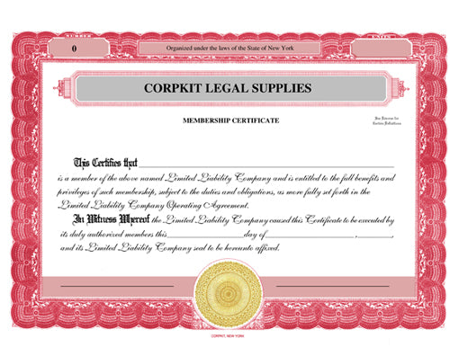 Electronic Digital Limited Liability Corporate Kit with Unit Certificates