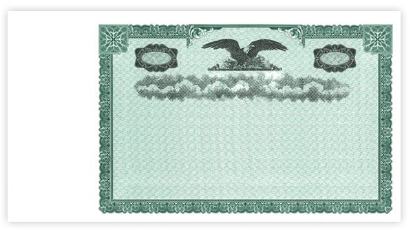Side Stub Certificates with no wording on the Front or Back SS NW1
