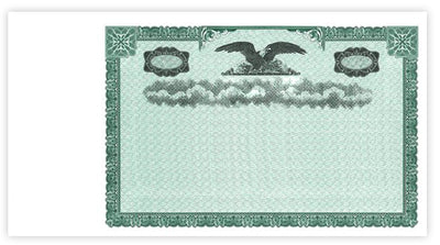 Side Stub Certificates with no wording on the Front or Back SS NW1