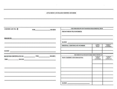 Corporate Stub Sheets