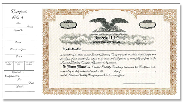 CorpKit Custom Side Stub SS1 LLC Units Certificates