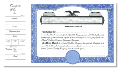 CorpKit Custom Side Stub SS2 LLC Units Certificates