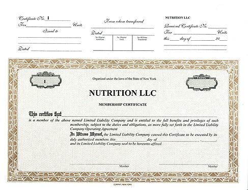 Custom Top Stub Limited Liability Certificates (Units)