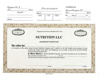 Custom Top Stub Limited Liability Certificates (Units)