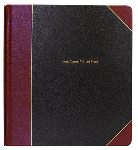 3 Ring 1 1/2" Precise Line 1/4 Bind Leather Custom Minute Book