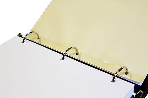 3 Ring 1 1/2" Precise Line 1/4 Bind Leather Custom Minute Book