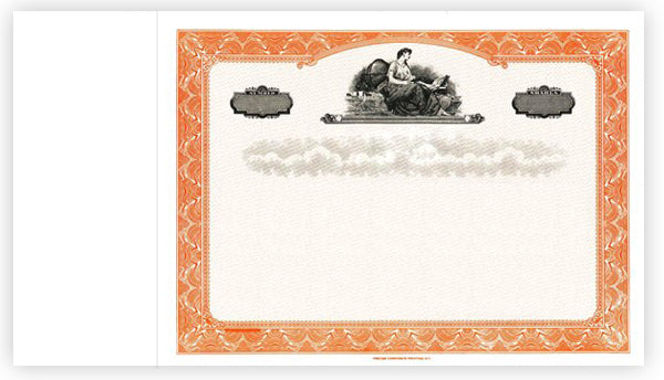 Blank Side Stub Certificates with Standard Wording on the Back SS BW3