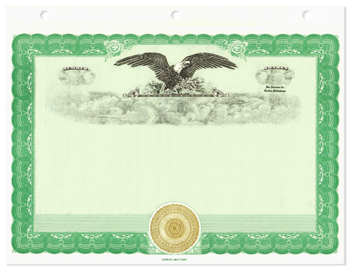 Stock Certificates Blank Eagle