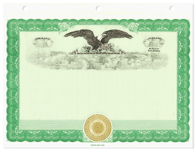 Stock Certificates Blank Eagle