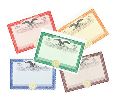 Stock Certificates Blank Eagle with No Wording on the Back
