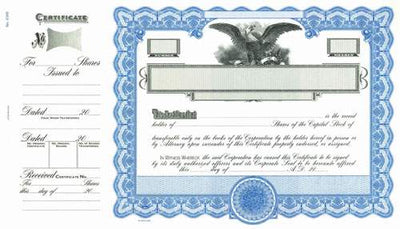 Goes 6388 Side Stub Stock Certificates