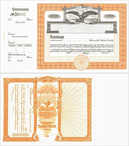 Goes 365 Side Stub Stock Certificates