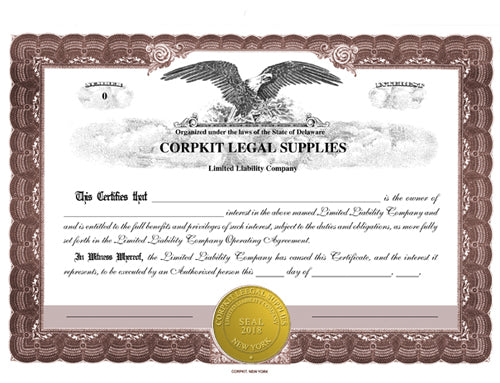 Electronic Digital Limited Liability Company Interest Certificates
