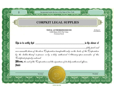 Electronic Digital Single Class Standard Stock Certificates