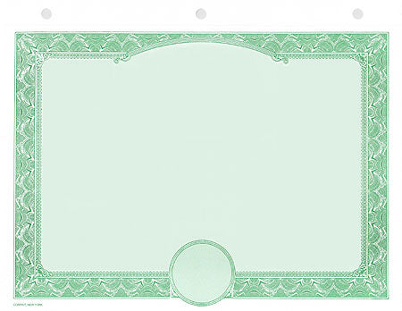 Blank Stock Certificates HT117