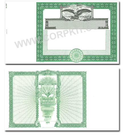 Goes 368 Side Stub Stock Certificates