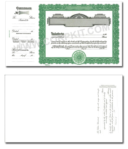 Goes 722 Side Stub Stock Certificates