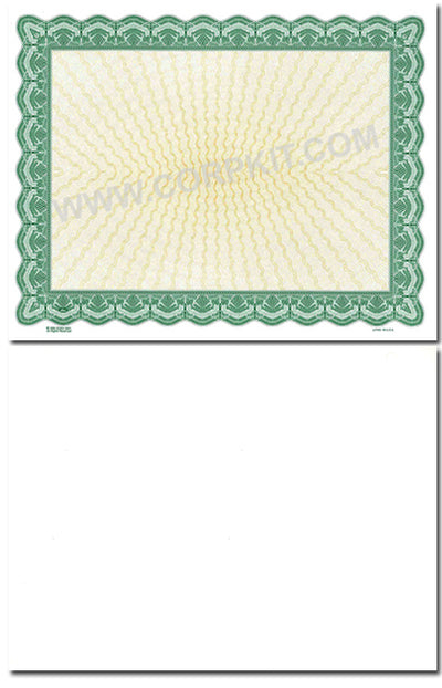 Goes 3461 Blank Stock Certificates