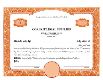 Electronic Digital Single Class Elite Stock Certificates