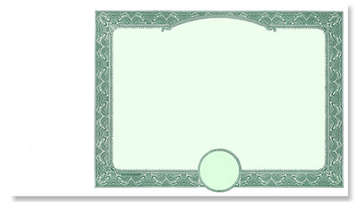 SS102 Side Stub Blank Stock Certificates without Wording on the Back